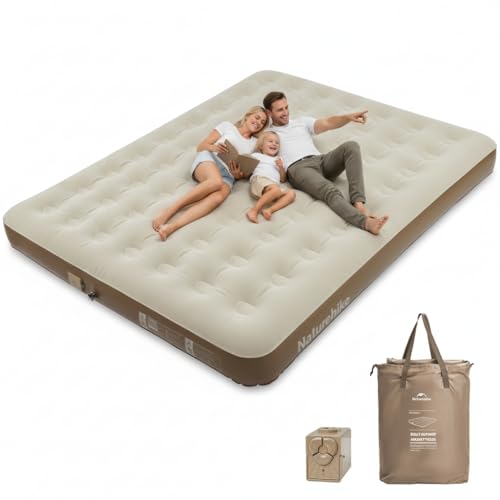 Naturehike California King Air Mattresses with Rechargeable Built-in Pump Inflatable Mattress Portable Blow up Mattress Air Bed for Home Camping Guest