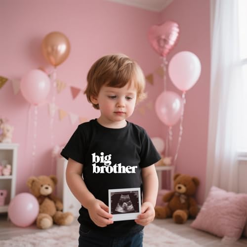 Big Brother T Shirt Toddler Boys Promoted to Big Brother Shirt Newborn Announcement Short Sleeve Tees2