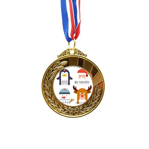 Medalla de Oro Merry Christmas Galardón de Lujo con Relieve de Reno