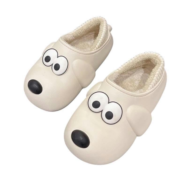 KOSTEN Winter Slippers Cotton Slippers Women Winter House Warm Cotton Cute Cartoon Dog Indoor Shoes Couple Slipper