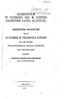 Quaestionum in Ciceronis Pro M. Fonteio Orationem Capita Quattuor 1519737742 Book Cover