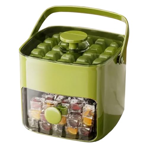 Bandeja de hielo para congelador, cubo de enfriamiento con tapa, herramienta portátil de fácil liberación para la vida cotidiana, picnic, fiesta, cocina, reuniones