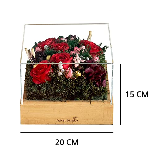Adora Rose Flora Decor Box [Large] Handmade Acrylic Box|Preserved Real Roses That Last For Years| Gift For Her, Valentine's Day, Mother's Day, Anniversary| Flowers For Delivery Prime #TOP7