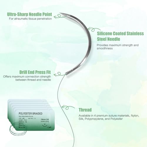 Image of Suture Practice Kit (39 Pcs) Include Durable Large Suture Pad。 Gifts for Medical Students。Suture Kits for Education Use Only ，This Suture Kit is not Suture Kit Medical Grade, Pink