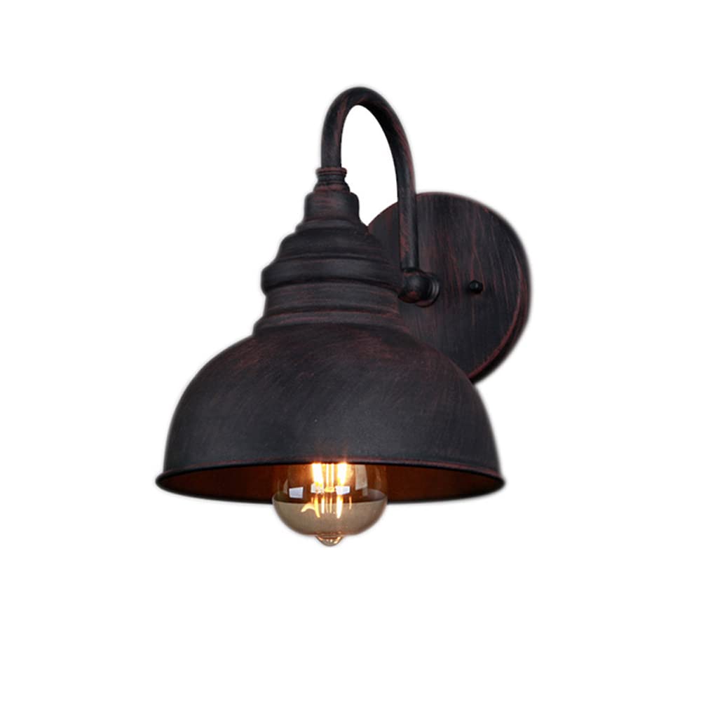 1-Light Retro Outdoor Wall Sconce Lantern Dusk To Dawn Wall Lamp Ip65 Waterproof Exterior Light Fixtures Wall Mount in Black Finish Balcony Aisle Garden Villa Exterior Wall Light/Red Bronze