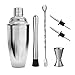 Produktbild OAMCEG Cocktailshaker Set Premium Edelstahl Bar Cocktailset: Professioneller Cocktail Shaker/Boston Cocktail Schüttelbecher,Messbecher, gedrehtem Barlöffel, Gabel + Barstößel