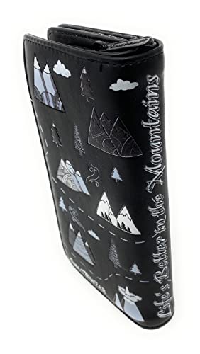 Shag Wear Life's Better in the Mountains Large Wallet for Women Black4