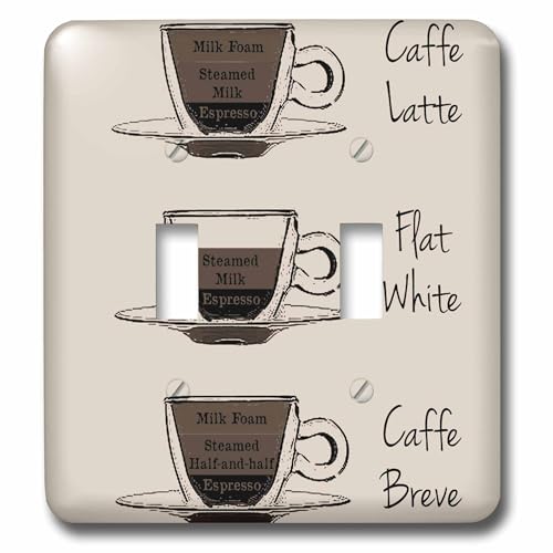 Café Café Latte Café Art double interrupteur mural décoratif