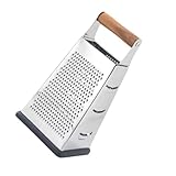 Garneck Multifunktionale Edelstahl Vierkantreibe mit Holzgriff zum Reiben Schneiden und Zerkleinern von Gemüse Handlicher Küchenhelfer für Effiziente Gemüseverarbeitung Zuhause