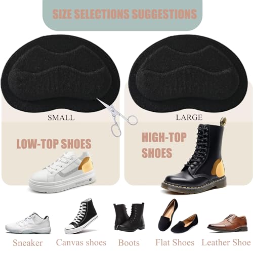 Tsathoggua 4 paires coussinet talon chaussure, Protege talon chaussure pour homme et femme, Inserts de talons pour l'arrière du talon, Amélioration du confort des chaussures (Noir, Universel) – vue 4