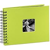 [page_title]-Hama Fotoalbum Spiralalbum, 50 schwarze Seiten, 25 Blatt, Größe 24 x 17 cm, mit Ausschnitt für Bildeinschub, Fotobuch kiwi