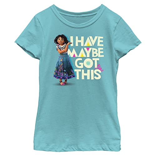 Disney Kids' Little, Big Encanto I Have Maybe Got This Girls Short Sleeve Tee Shirt, Tahiti Blue, X-Large