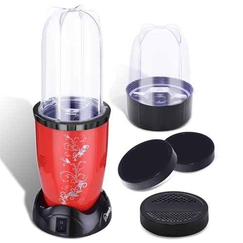 Jenefy Juicer Mixer Grinder 400W with Easy Push-Button Control Multi-Use Masala Grinder & Chutney Blender 2 Jars Red