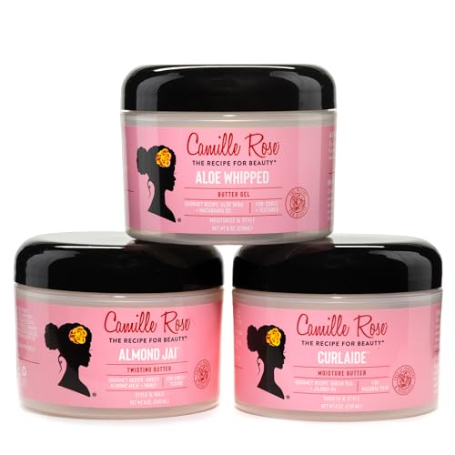 Image of Camille Rose Curlaide Moisture Butter 6-Pack - Curly Hair Cream with Green Tea & Jojoba, Detangler, 8 Fl Oz