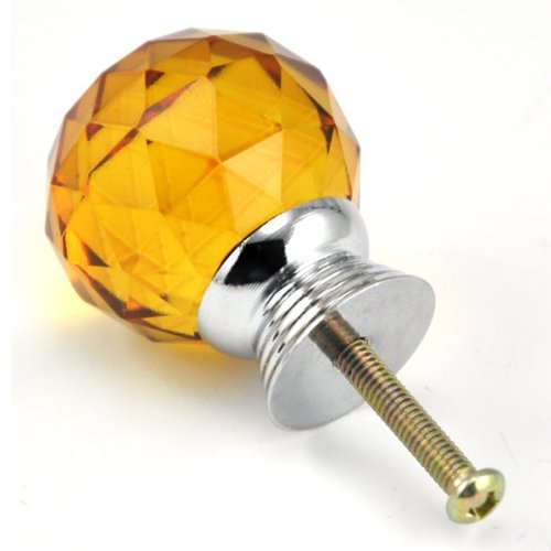30mm 10 SZTUK Zielona gałka ze szkła kryształowego Dekoracyjna gałka szuflady do mebli Szafka Szuflada Szafa Komoda Szafka Drzwi do szafy Kuchnia Dziecko Dziecięce Meble dziecięce Wystrój (żółty)