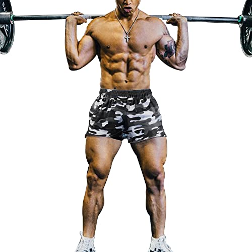 GYMAPE Hombres 5 Pulgadas Serie Camuflaje Deportes Correr Aptitud Física Pantalones Cortos 8005Camo Negro XXL Cover