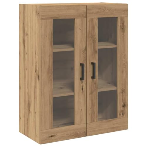 Armarios altos de roble Artisan juego de 2 columnas de salón modernas con 4 puertas de cristal 180cm 8