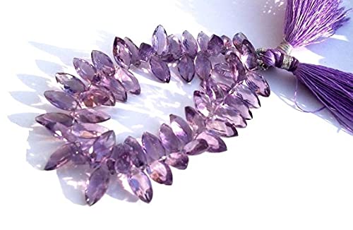 Améthyste briolette fil de pierres taillées en marquise facettée 12x6mm