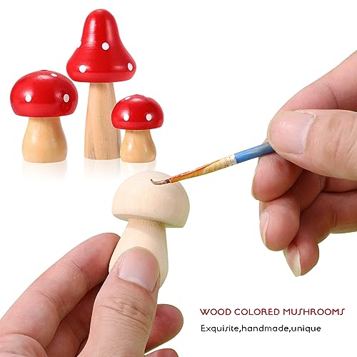 Kisangel 20pcs Mini Wood Mushrooms Wooden Trees Unpainted Little Pegs for Christmas Tree DIY Arts Crafts by Kisangel - Used condition - Image 6