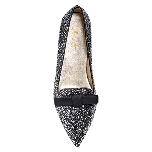 FOWT Bow-Knot Ballet Flats for Women Pointed Toe Loafers Slip-On Gradient Color Two Toned Shoes for Girls Female Work Office Size 4-16 US4