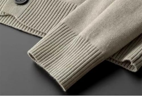 Men's V-Neck Button Office Cardigan Large Size Solid Color Long-Sleeved Casual Sweater Cardigan4