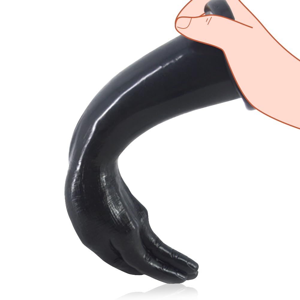 Roluck Dildo Anal Puño Realista Dildo Anal con Ventosa Dildos de Mano Juguete Sexual Anal para Mujeres Lesbianas Hombres Fisting Masturbador 30 cm de Largo (Negro)