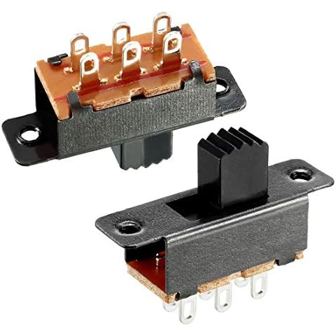 uxcell Vertical Slide Switch DPDT 6 Terminals Cover