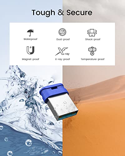 Image of K&ZZ 128GB Flash Drive 128GB USB 3.0 Flash Memory Stick Drive with Lanyard Ultra High Speed Mini 128 GB Thumb Drive USB Stick for PC /Laptop, Blue
