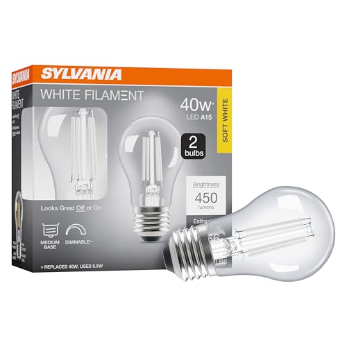 Sylvania LED A15 Refrigerator Light Bulb 40W Dimmable 2-Pack