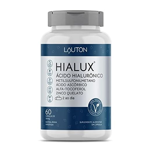 Hialux Ácido Hialurônico - 60 Cápsulas - Lauton Nutrition, Lauton Nutrition