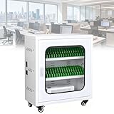 Portable Cellphone Charging Locker, Phones Organized Cabinet,Lockable Phone Charging Station,Mobile Cabinet with 20 to 60 USB Ports,for School Restaurant Office Church Airport Gym White-30Slot