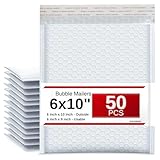 Luftpolsterumschläge, selbstklebend, wasserdicht, 15,2 x 25,4 cm, Grau, 50 Stück