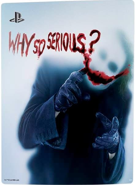 Skinit Decal Gaming Skin Compatible with PS5 Digital Edition Console - Officially Licensed The Dark Knight Why So Serious Design