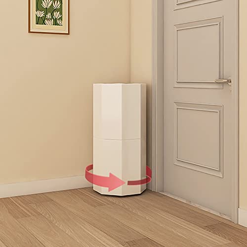 Zapatero giratorio de 3/6/9/12/15 niveles, moderno estante de almacenamiento versátil cerrado para entrada, 43 cm de ancho, elegante diseño blanco para zapatos