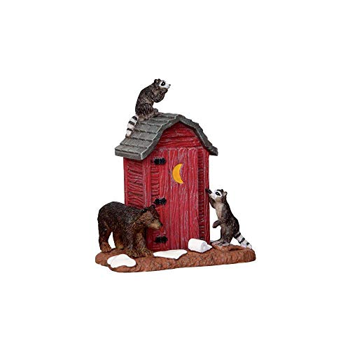 Lemax Village Collection Outhouse Marauders Raccoons and Bear #24492