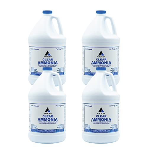 CPDI Clear Ammonia Cleaner Liquid, 4 Gallon, Multipurpose, Multi-Surface Cleaning Solution Removes Grease, Hard Water Stains, and Odors, Kitchen and Bathroom Use