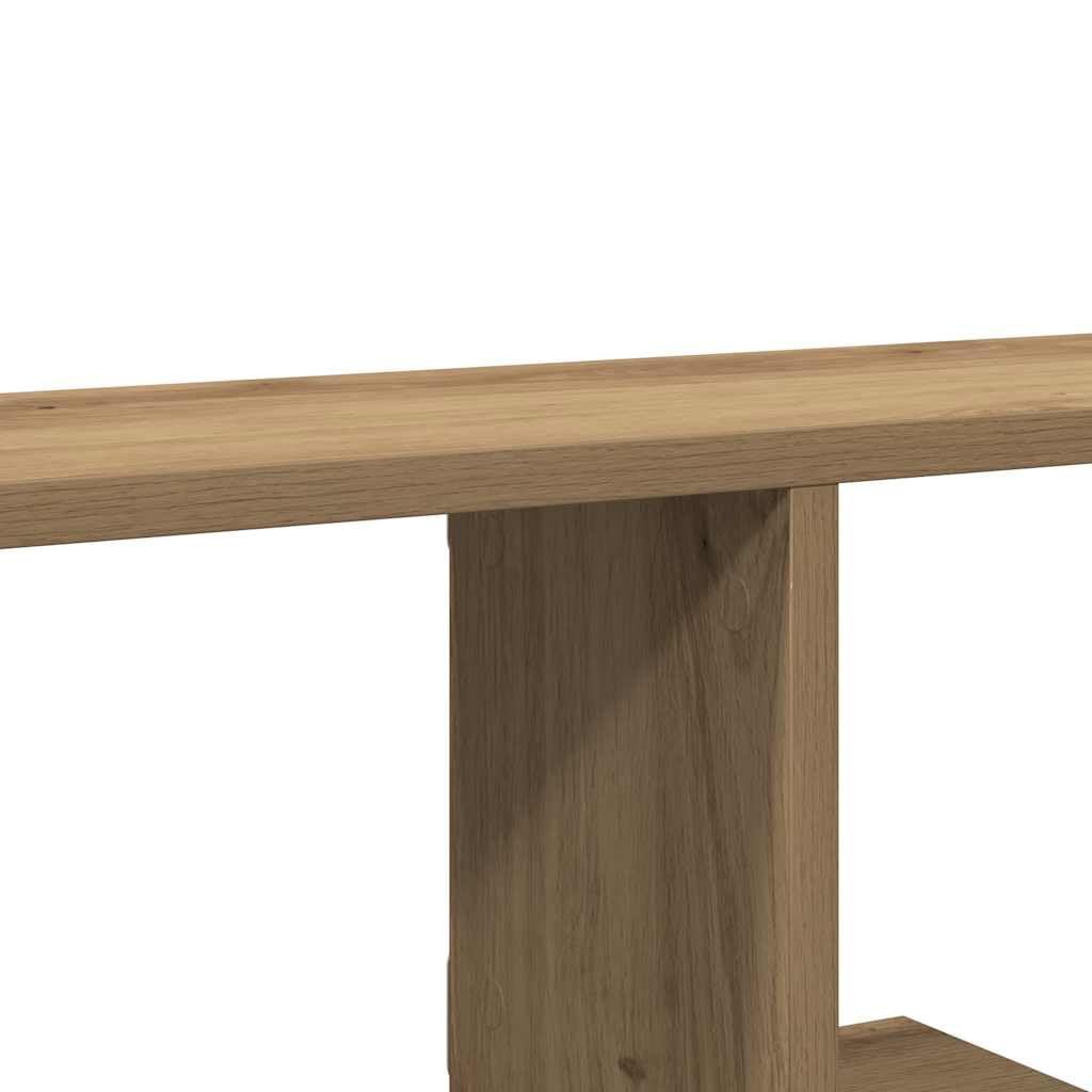 TV-Wandregal Artisan-Eiche 125x18x23 cm Schweberegal Holzwerkstoff Hängeregal für Wohnzimmer TV Board hängend Wandboard für DVD-Player Konsolen Zubehör Belastbar bis 40kg