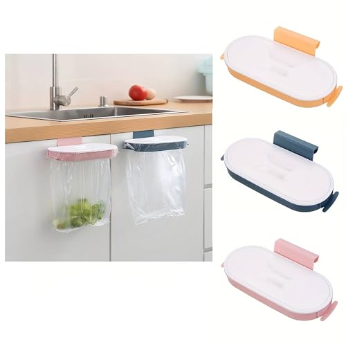 Cabinet Trash Bag Holder, Under Counter Garbage Bag Holder, Hanging Bin, Cupboard Dustbin, Cabinet Door Bin (Random Color) - Simple & Easy 26cm x 12cm