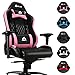 KLIM Esports - Chaise Gaming + Simili Cuir et Matériaux Premium Haute Qualité + Chaise Gamer inclinable + Ergonomique avec Coussin Lombaire et Cervical + Fauteuil Gamer Rose Nouvelle Version 2022