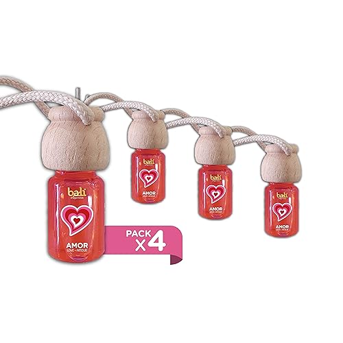 Bali fragancias Pack de 4 Ambientadores de coche AMOR 6 ml 0%...