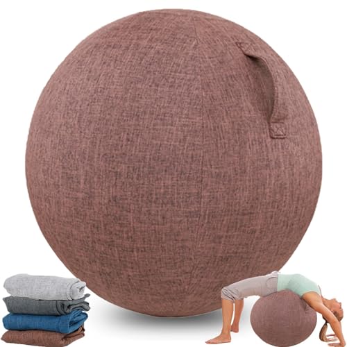 Balance Ball Cover Exercise Ball Cover Sitting Ball Cover Yoga Ball Accessories Sitting Ball Chair Protection for Fitness Yoga Ball Gym Training Foldable Lightweight(no Ball) ( Color : Brown , Size :