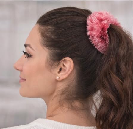 Lekshika Fluffy Faux Fur Hair Scrunchies for Girls & Women | Soft Elastic Hair Bands | Anti-Breakage Scrunchy for Ponytail & Buns | Pack of 6 β Multicolor 4