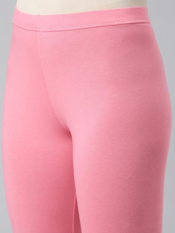 Image of GO COLORS Soft Cotton Stretch Ankle Length Leggings for Women | Breathable