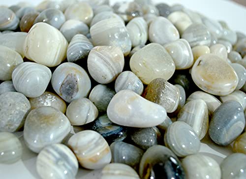 Image of Natural Banded Pebbles Stones for Decoration, Plants Pots, Table Decor, Home Decor (900 Grams, Natural Banded)