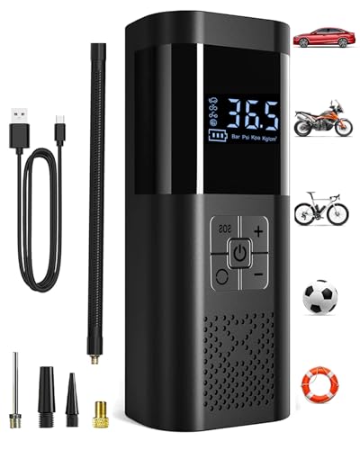 SERVOMASTER Compresseur à Air Portatif, Gonfleur Pneus Voiture 150PSI, Gonfleur Electrique avec fonction d'arrêt automatique, écran numérique et éclairage...
