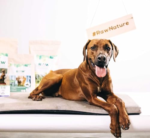 RAW Nature Trockenfutter Adult mit Ente 5kg, kaltgepresstes Hundefutter, Getreidefrei, 100% Muskelfleisch, hoher Fleischanteil, ohne künstliche Zusätze, für alle Rassen und Sensible Hunde geeignet