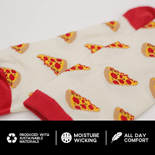 Socktastic Mens Pizza - 2 Pack Of Funny Novelty Socks, Casual Crew Fits Shoe Size 8-13, Pizza, Large US2