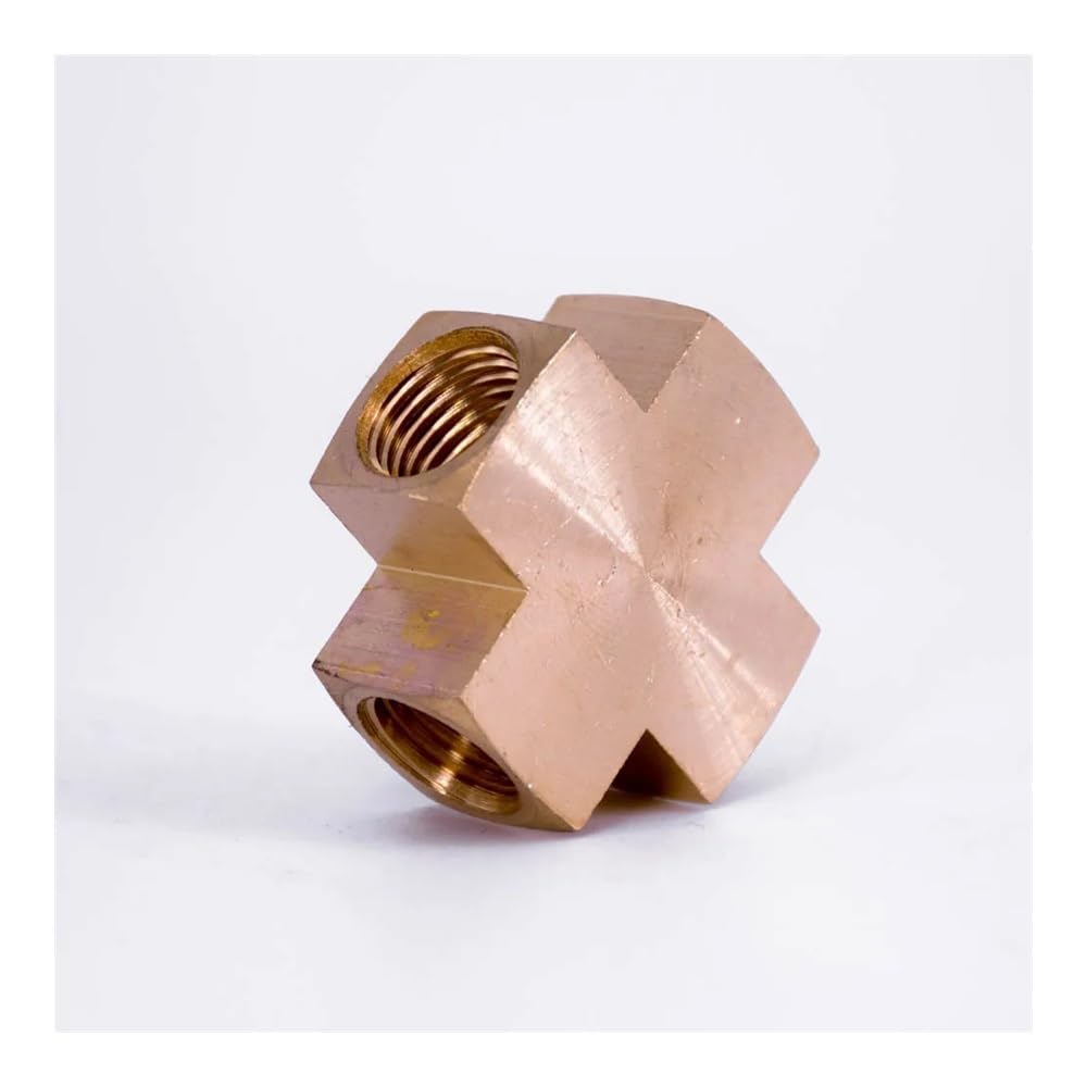 ICXLPMC 1/4" NPT Female Cross 4 Ways Brass Pipe Fitting Coupler Connector Water Gas Fuel ICXLPMC