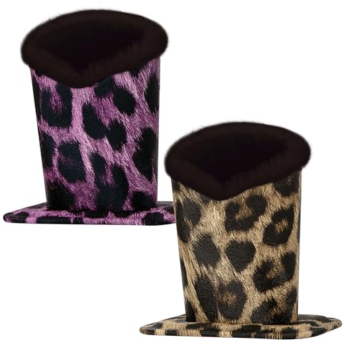 Image of 2 Pcs a Set, Plush Lined Eyeglasses Holder Stand Case Protective Glasses Case for Desks