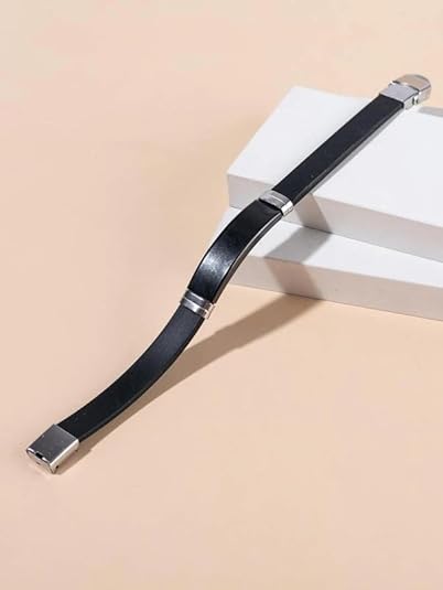 SALTY Alpha Obsidian Silver Bracelet-mens accessories stylish-men jewellery-band for men-braslate.men.hands-salman khan bracelet-beads bracelet for men-Artificial Leather